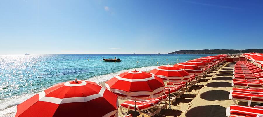 Pampelonne Beach with Umbrellas